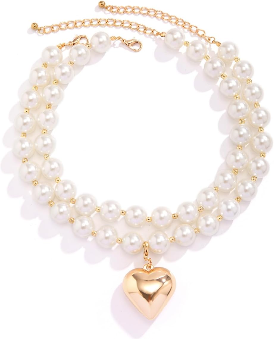 Pearl Heart Statement Necklace