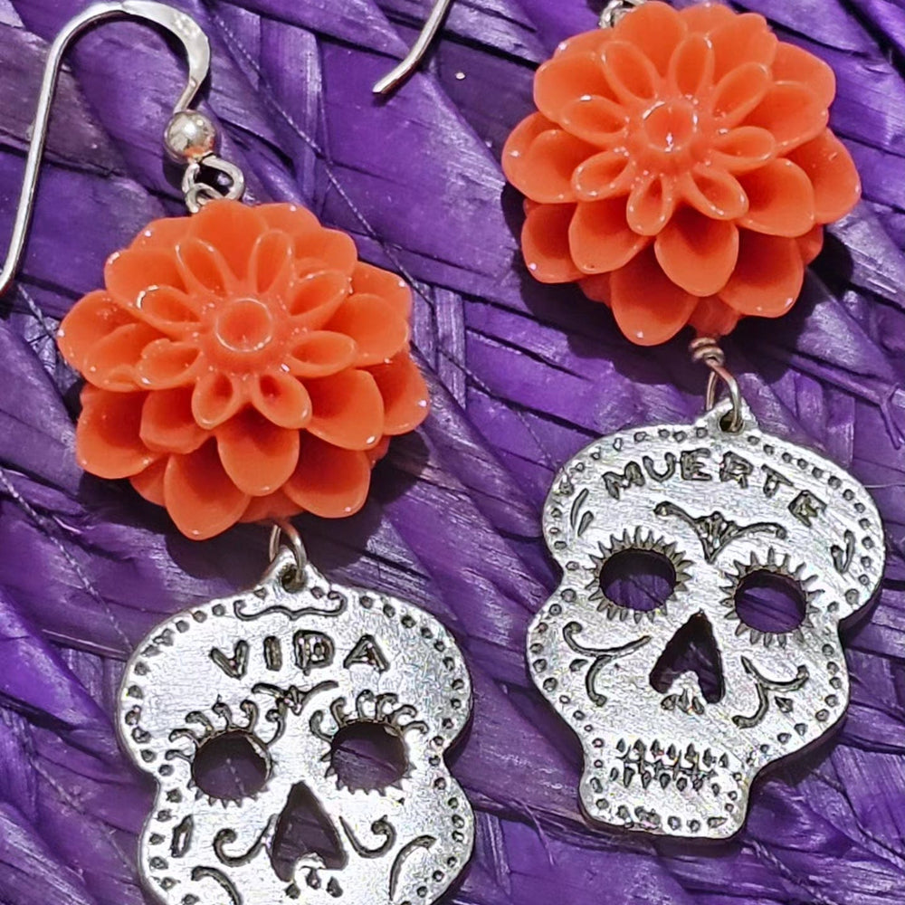 Vida y Muerte Cempazuchitl Earrings