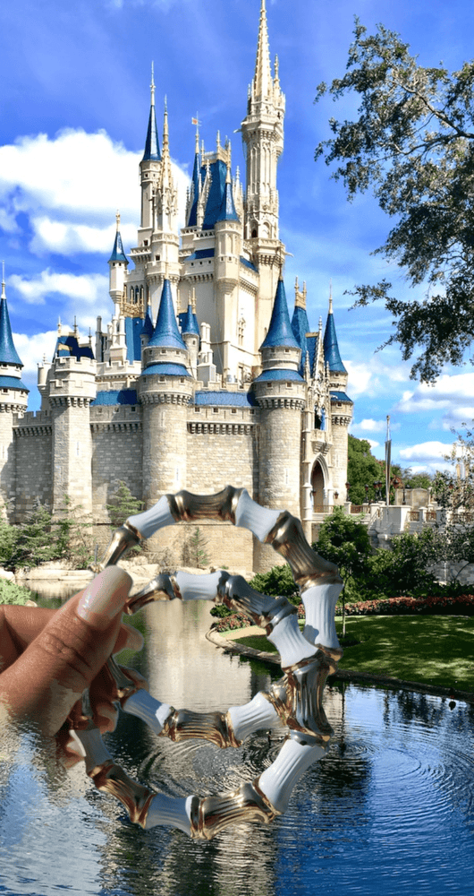 Snow White Enamel Bamboo Hoop Earrings