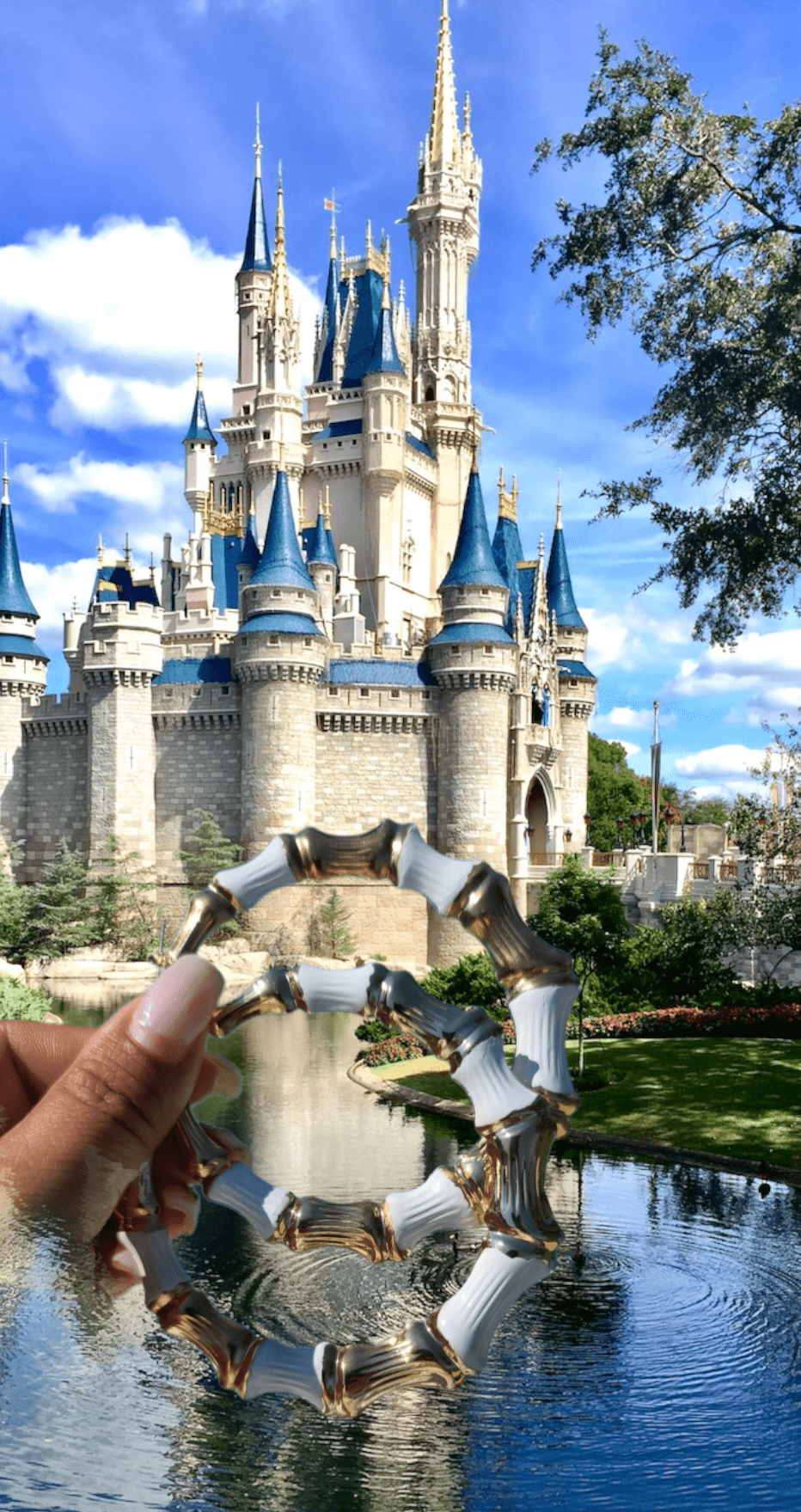 Snow White Enamel Bamboo Hoop Earrings