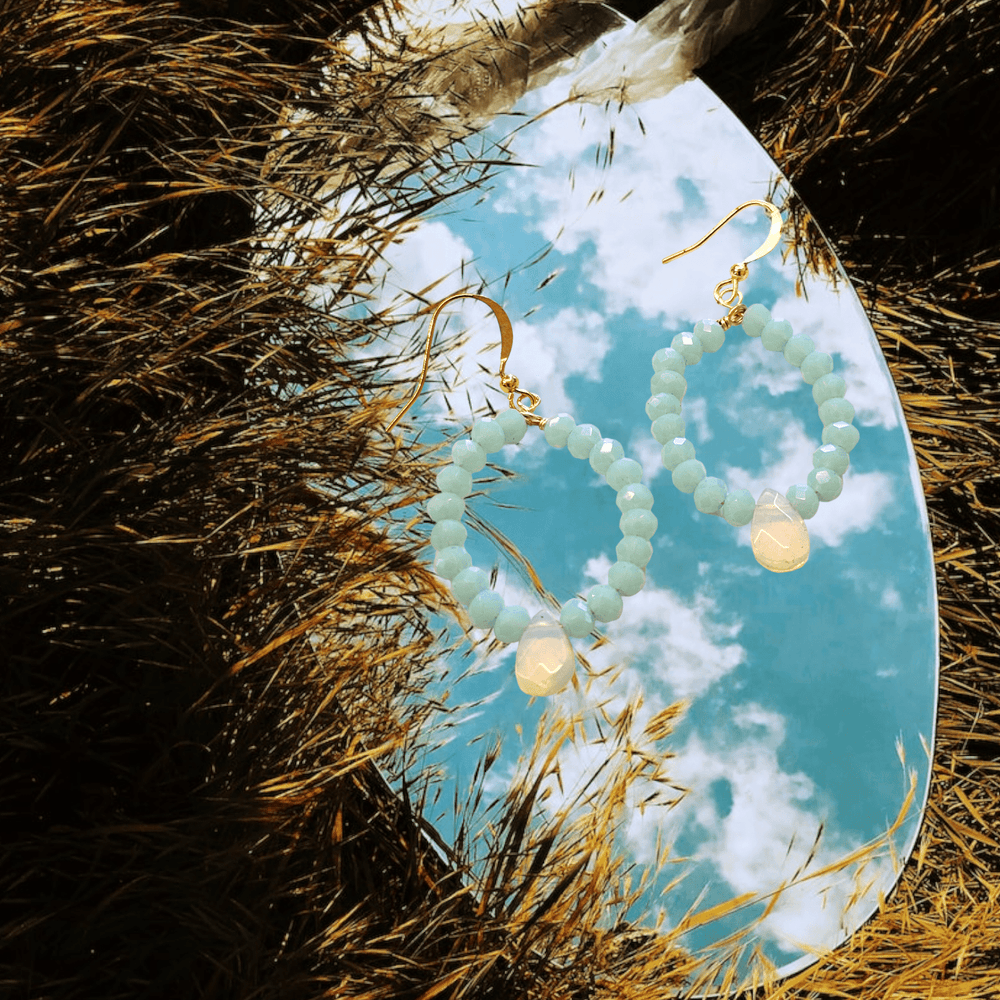 Opalite Crystal Hoop Earrings