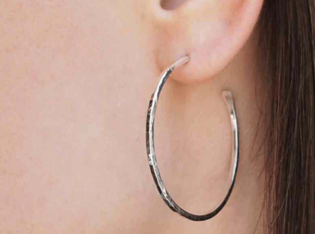 
                      
                        Hammered Sterling Silver Hoop Earrings
                      
                    