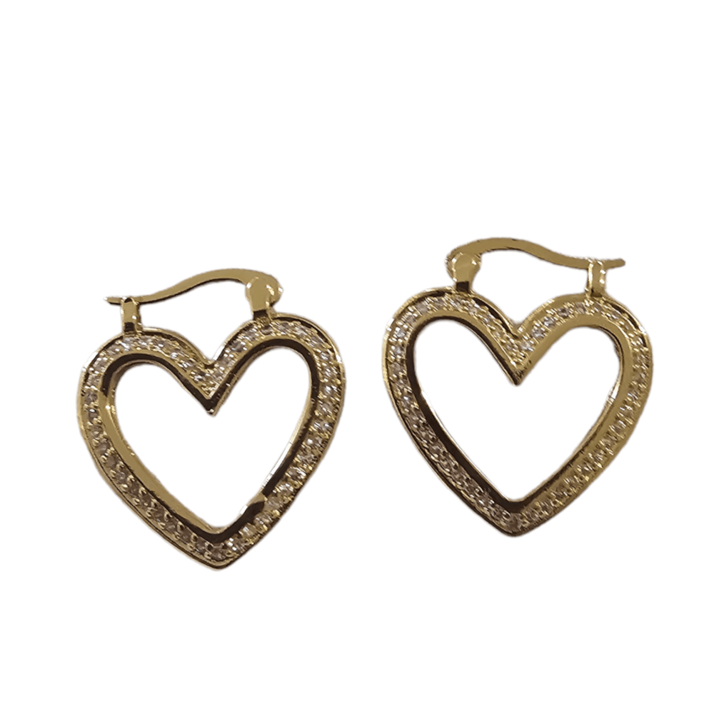 Heart Cz Mini Hoop Earrings