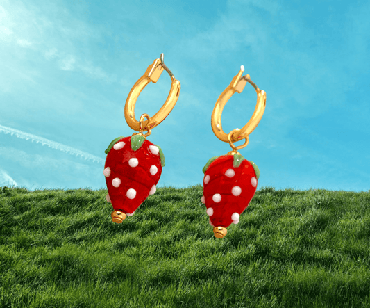 Fresa Strawberry Hoop Earrings