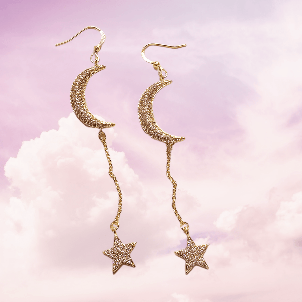 Luna Star CZ Dangle Earring