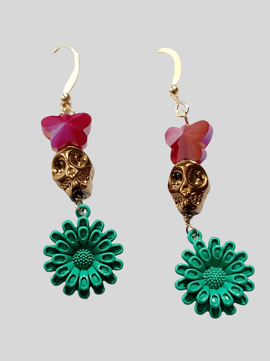 Muertos y Mariposa Earrings