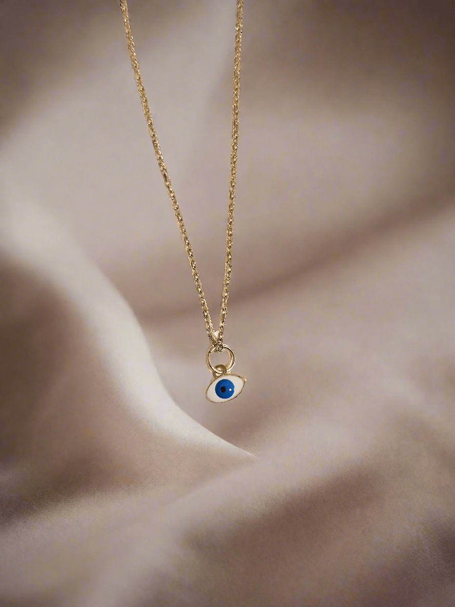 Evil Eye 14kt Gold Charm Necklace