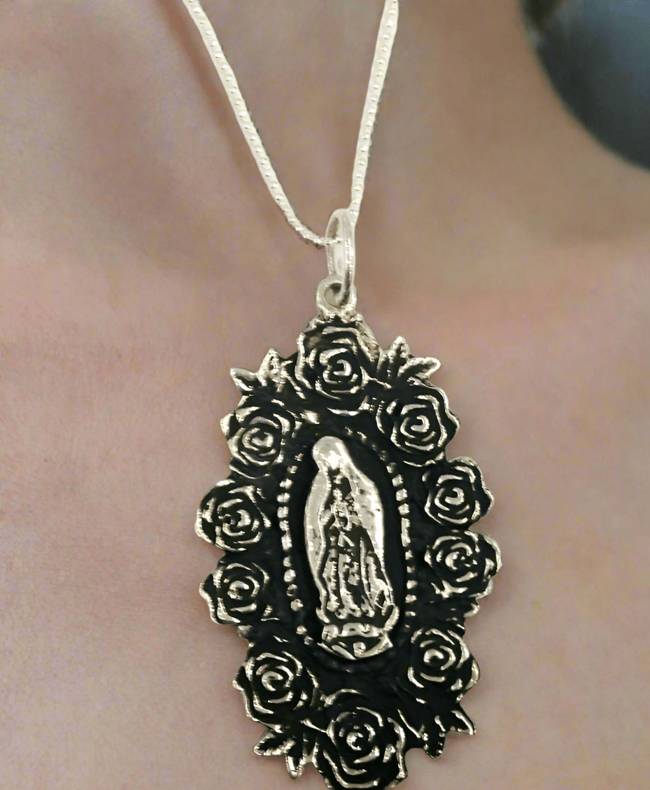 (Copy) Virgen de Guadalupe Rosa Necklace