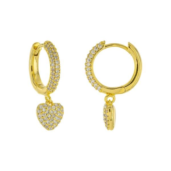 Heart Pave Hoop Earrings