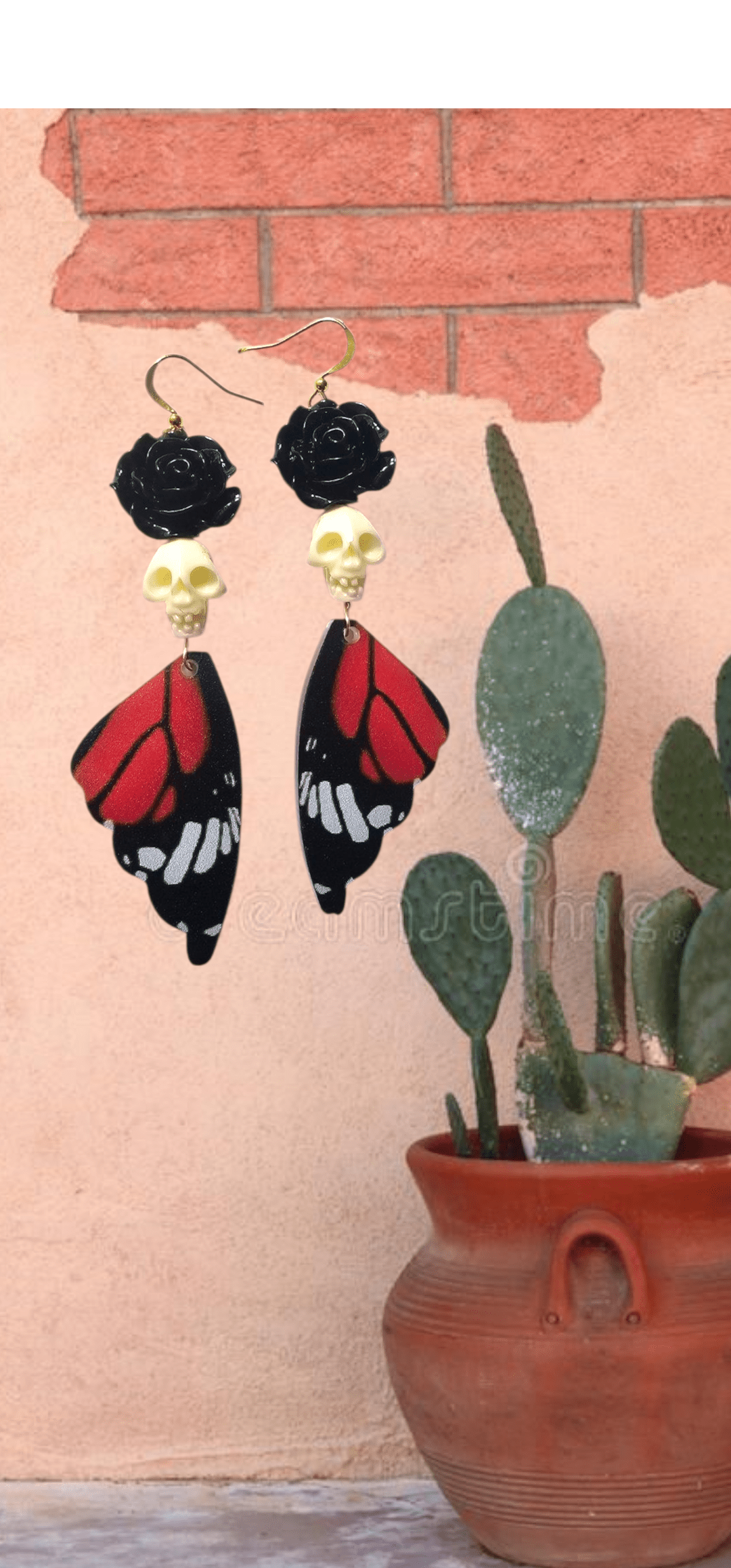 Butterly Sugar Skull Earrings ilaments Jewelry