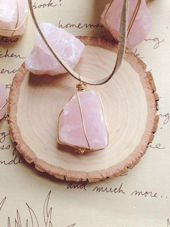 Rose Quartz Suede Necklace