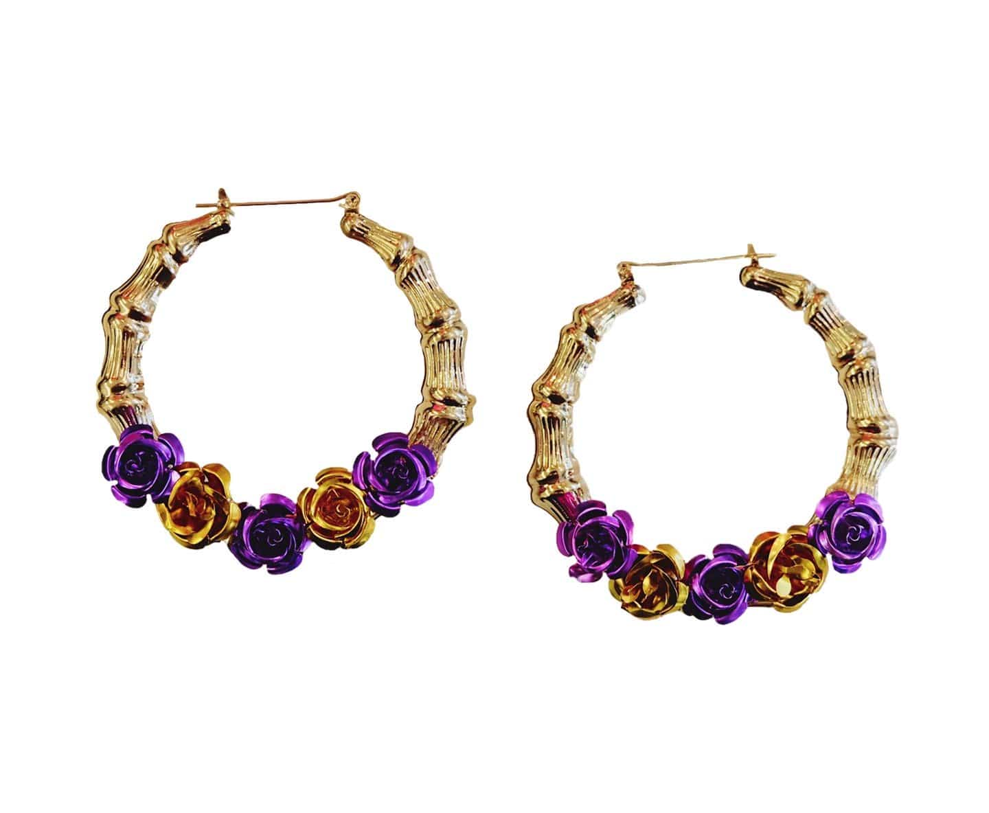 Laker Bamboo Hoop Earrings