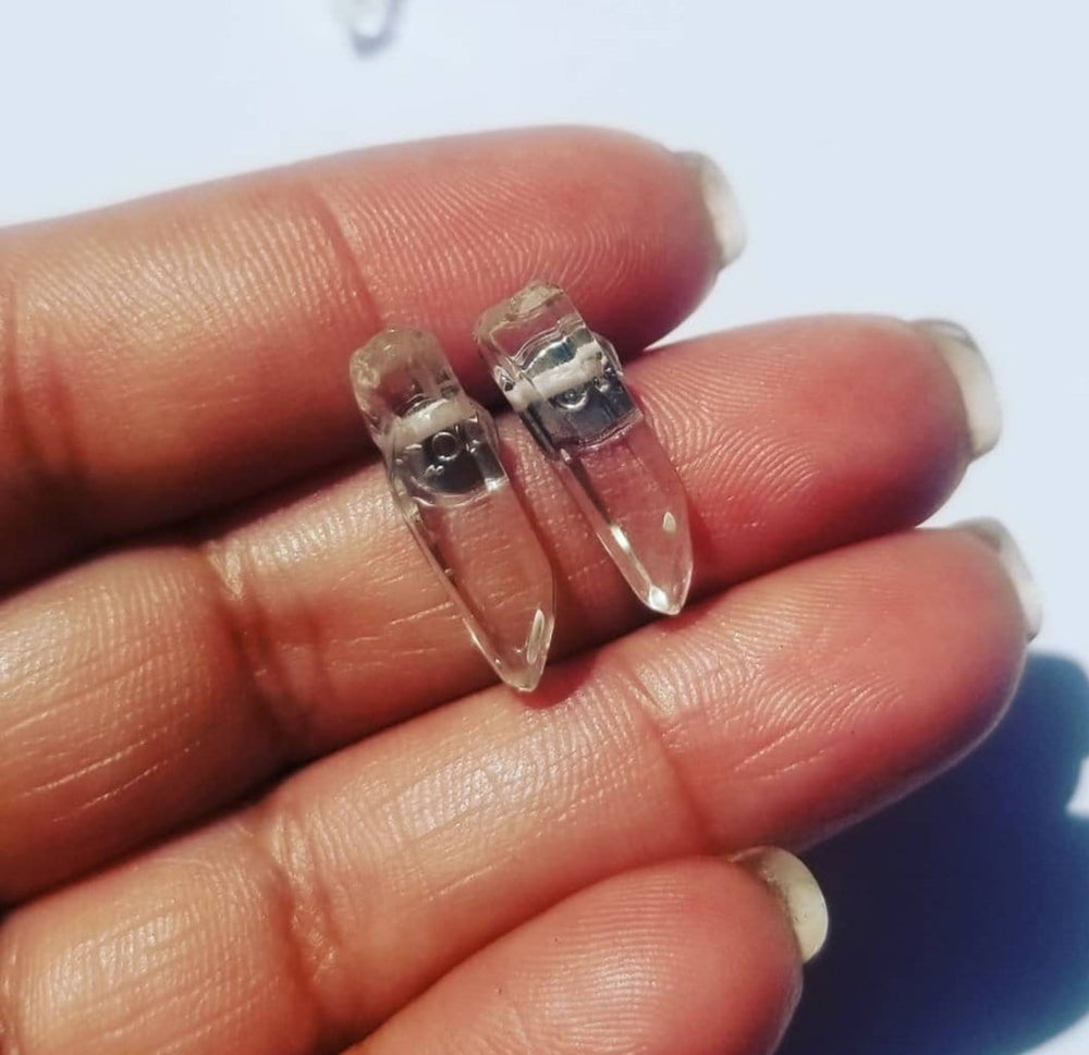 Speak it into Existence Clear Quartz Post Earrings