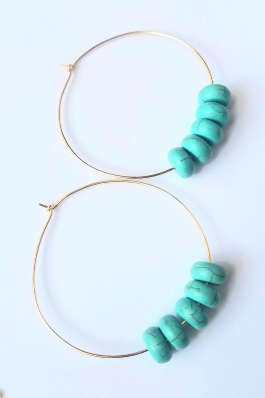 Leia Turquoise Hoop Earrings