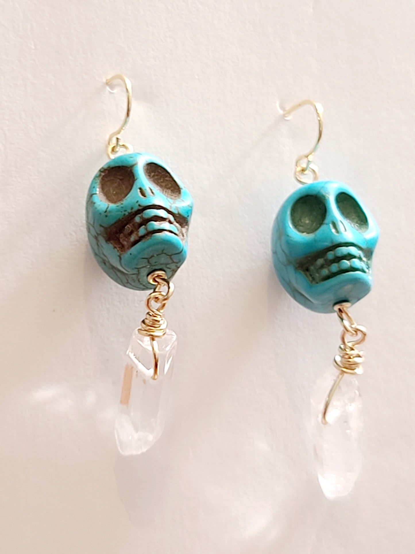 Ofrenda Skull Quartz Earrings