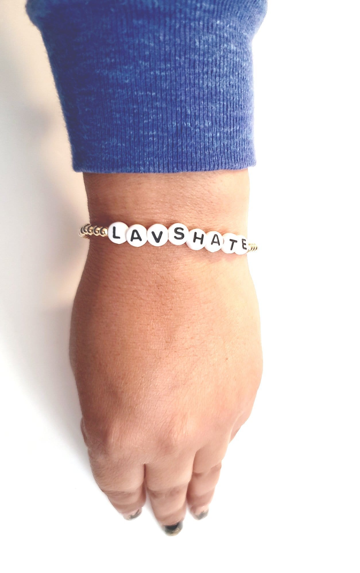 LA VS HATE Gold Bead Bracelet