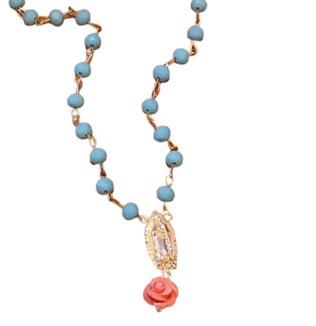 Virgen de Guadalupe Rosary Necklace