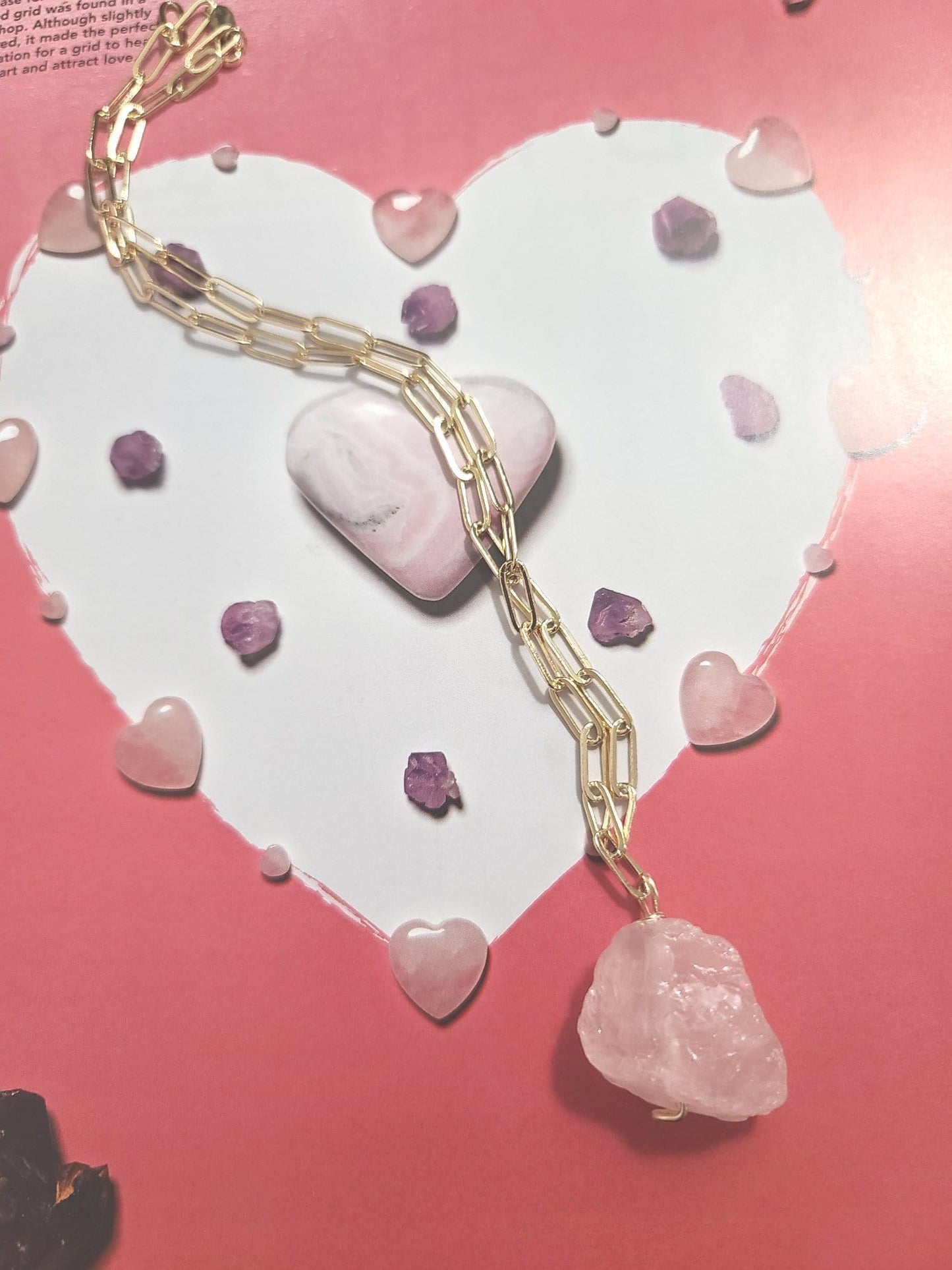 Rose Quartz Nugget Chain