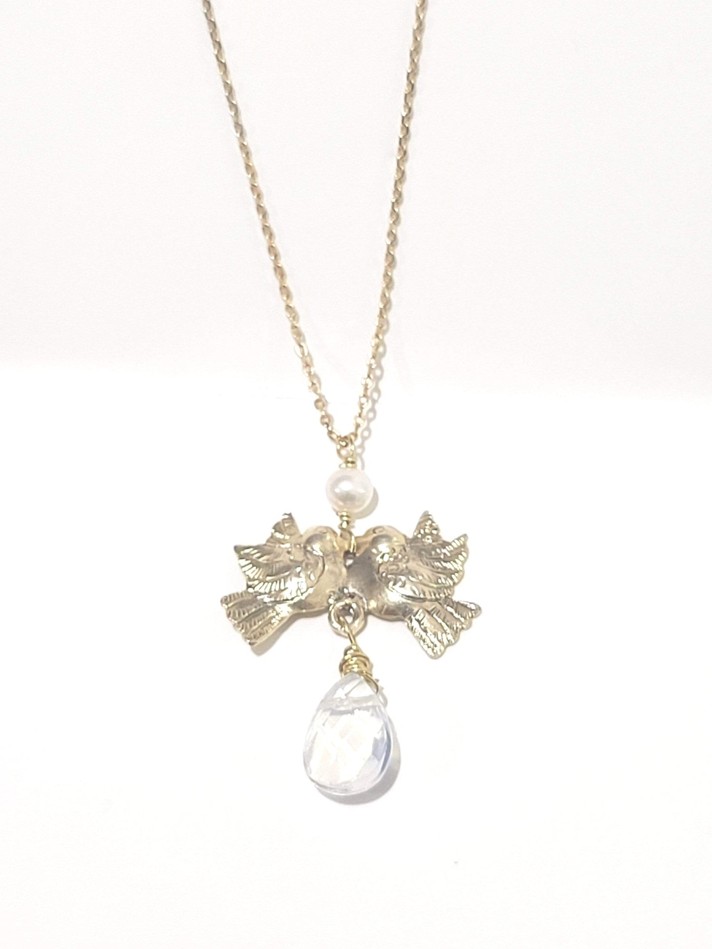 Lovebird Clear Quartz Necklace