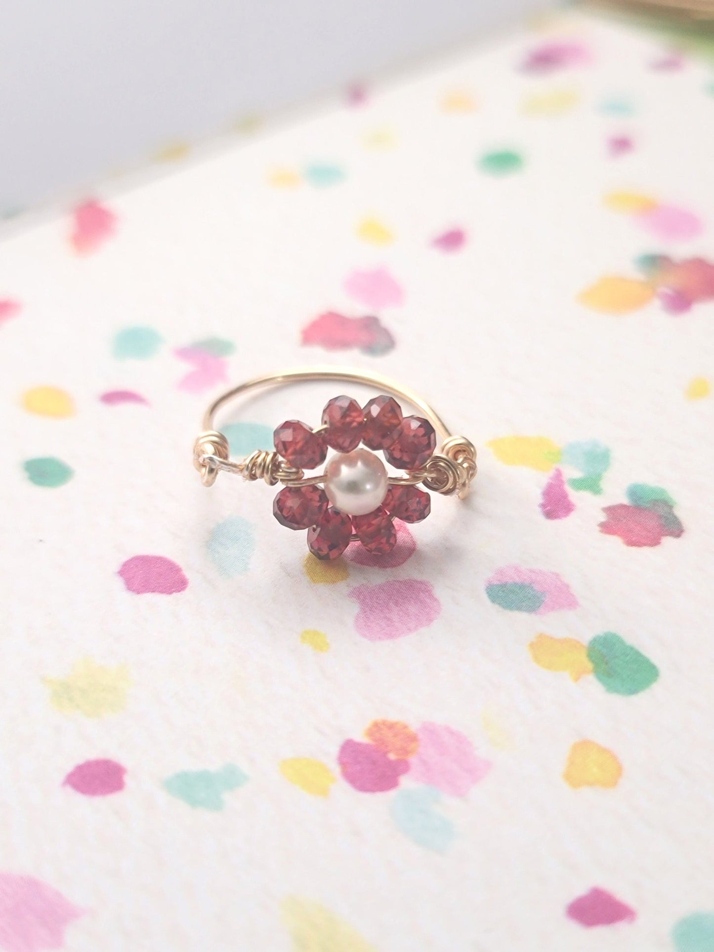 Garnet Pearl Ring