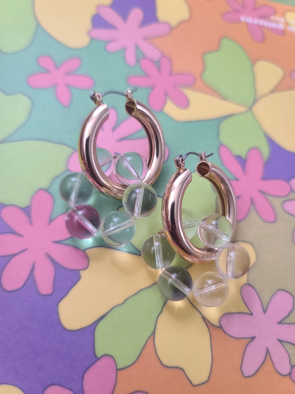 Clear Quartz Huggie Hoop Earrings