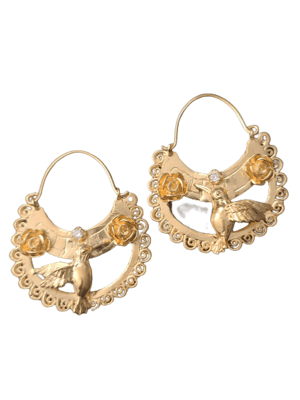 Hummingbird Gold Arracada Earrings