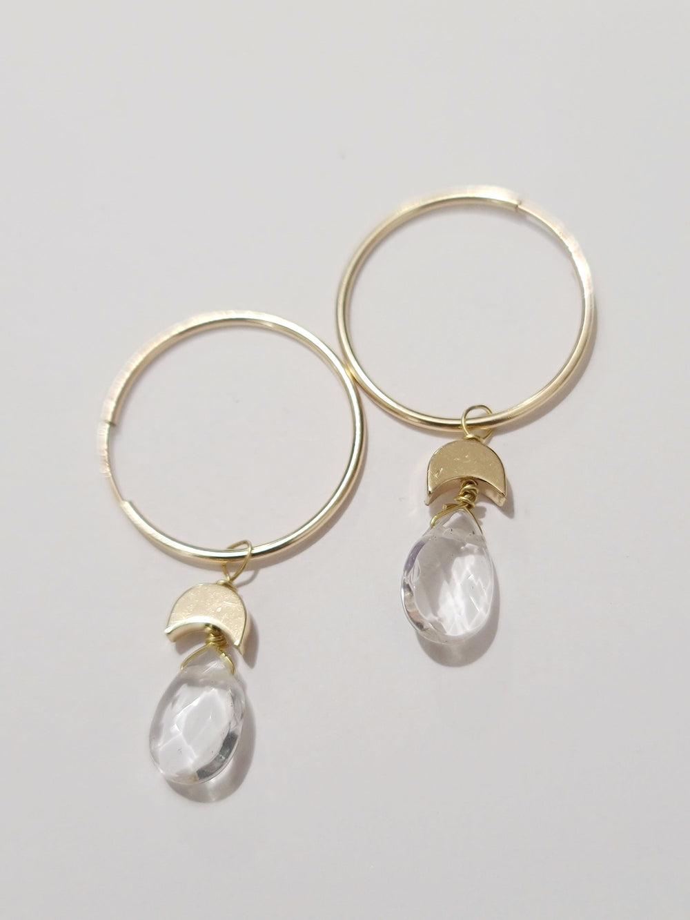 Luna Clear Quartz Hoops