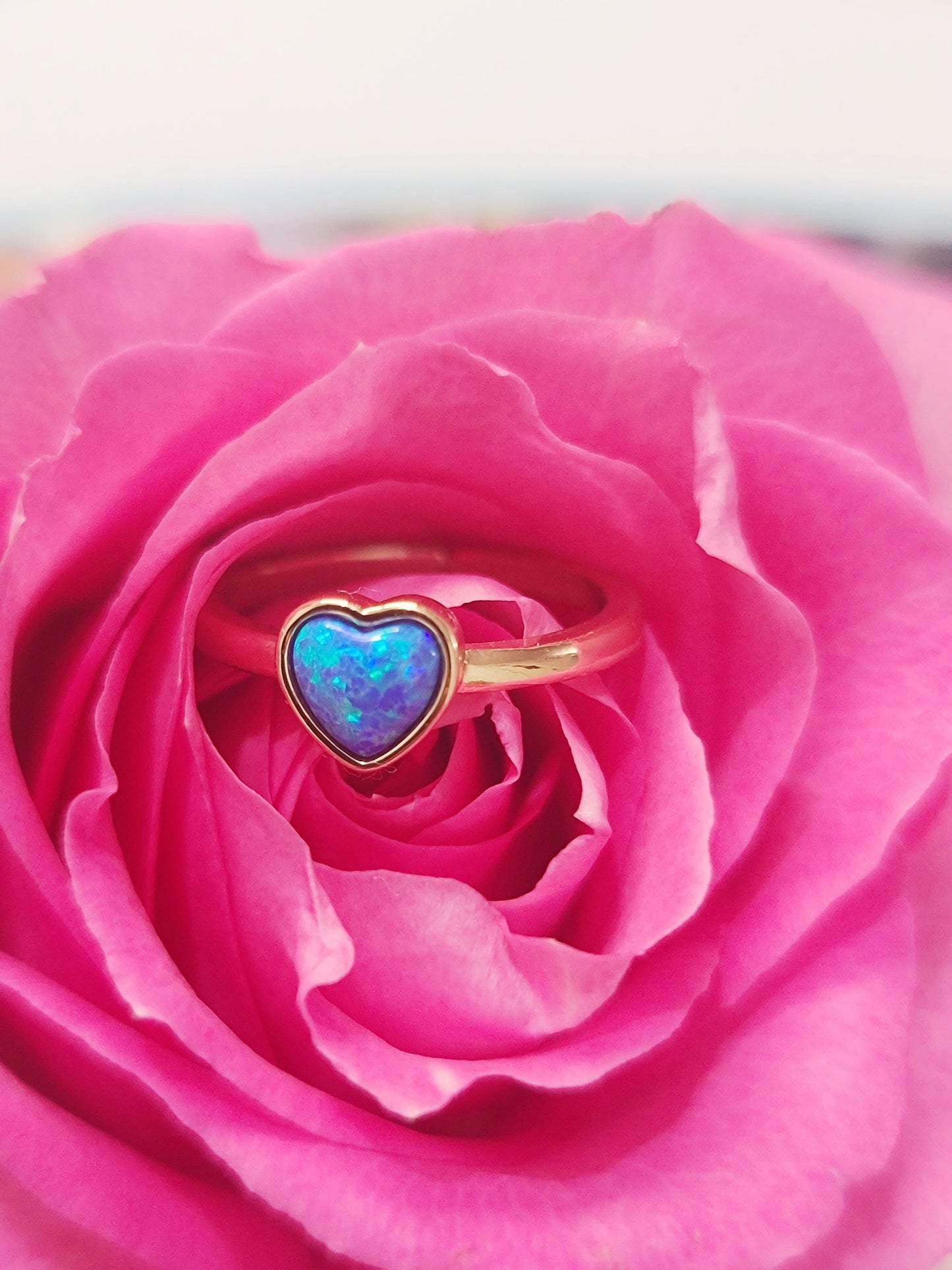 Heart Faux Opal Ring