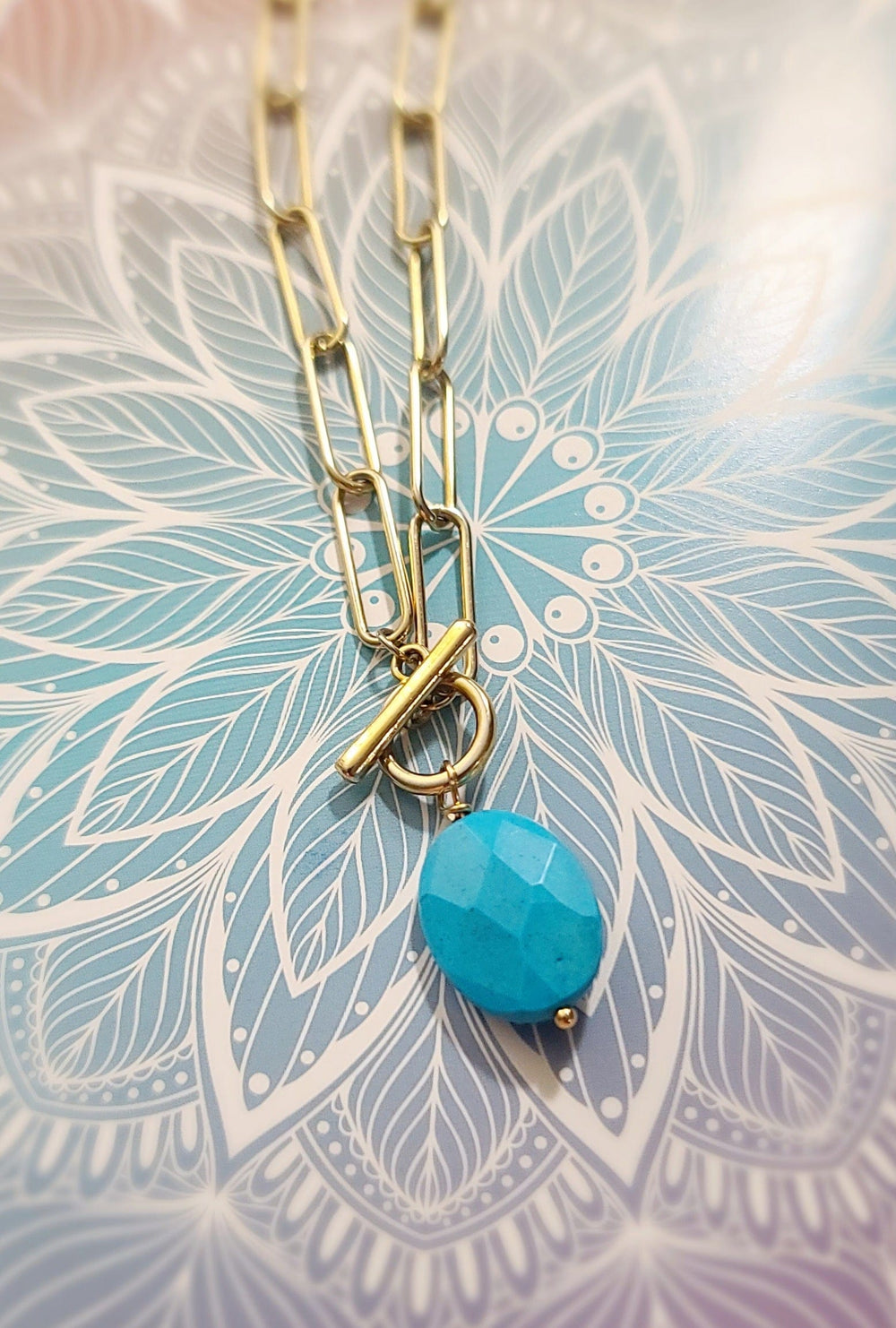 Turquoise Paperclip Necklace