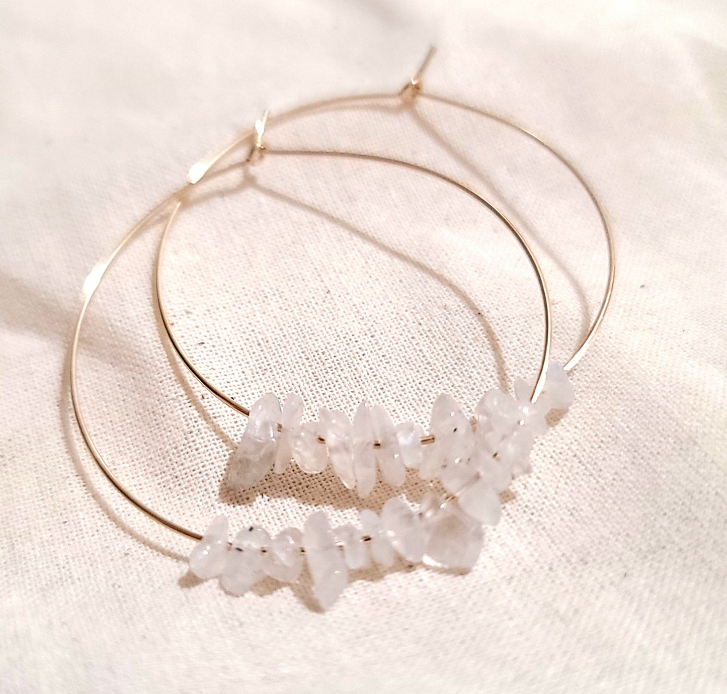 Moonstone Hoop Earrings