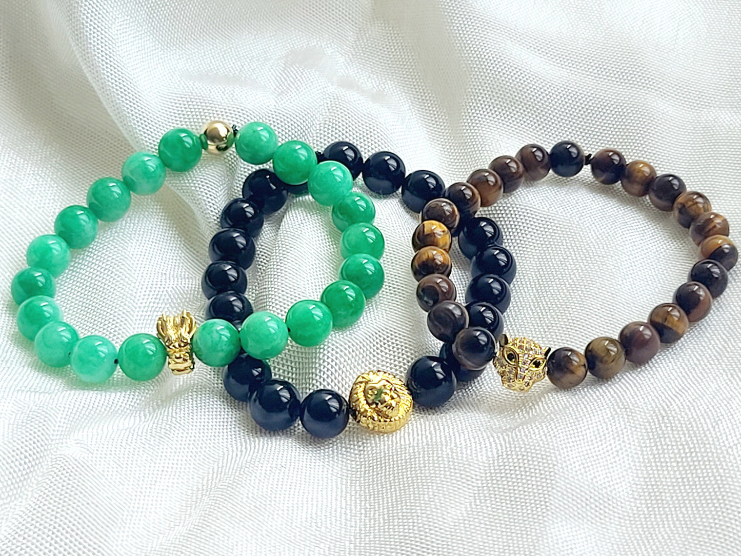 Lion Onyx Mens Bracelet