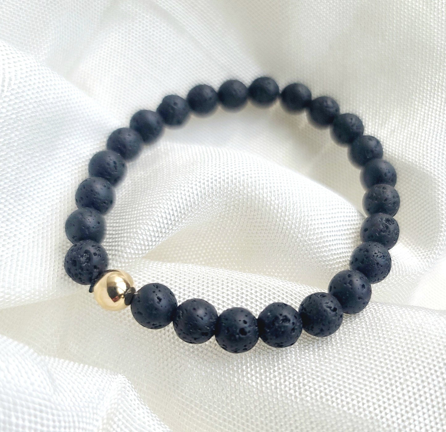 Lava Rock Mens Bracelet