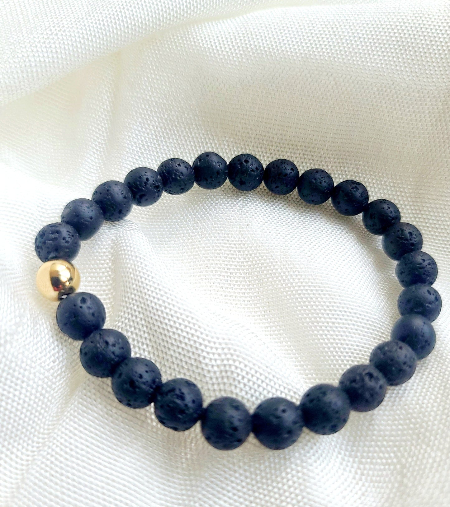 Lava Rock Mens Bracelet