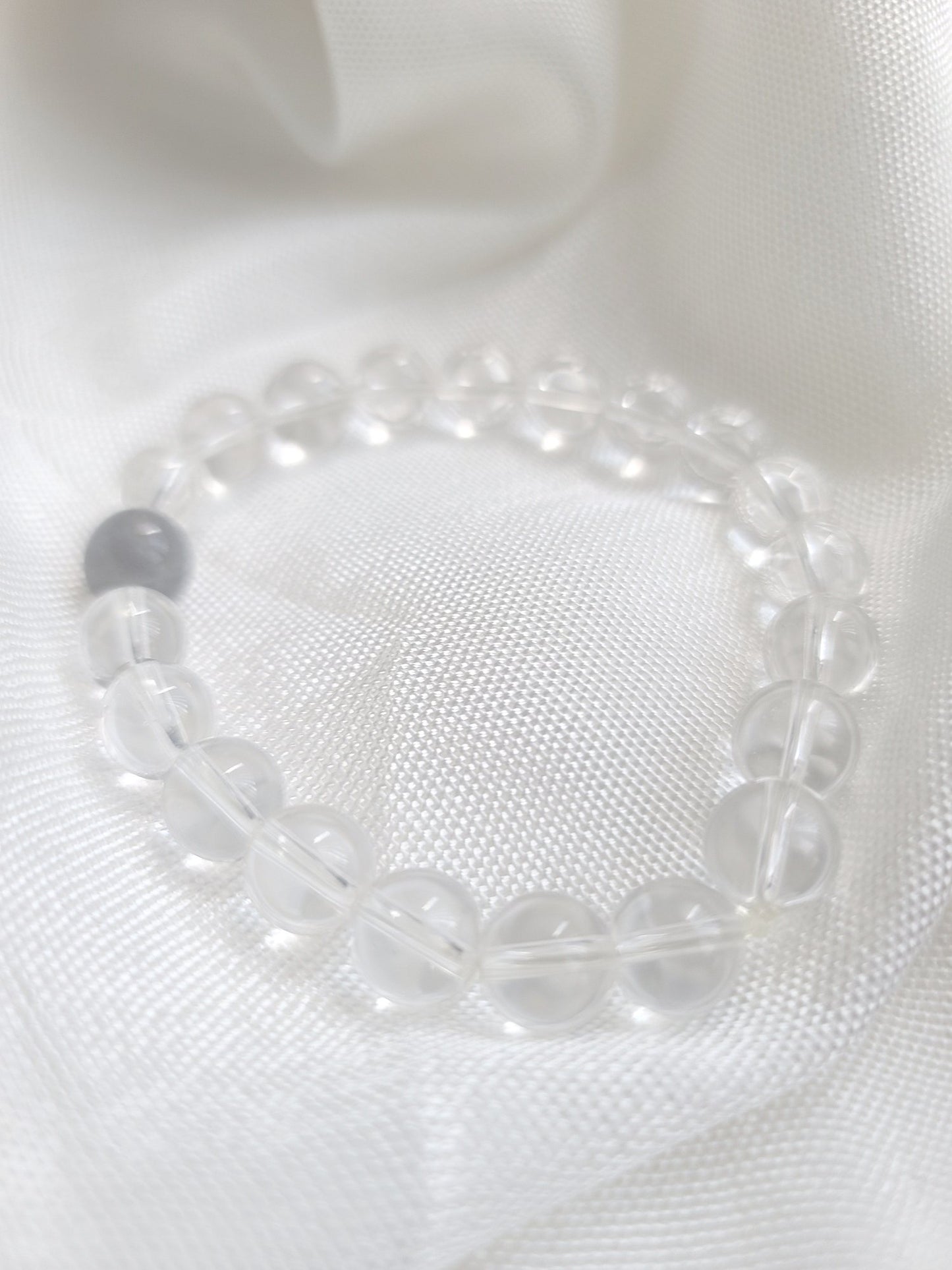 Clear Quartz Mens Bracelet