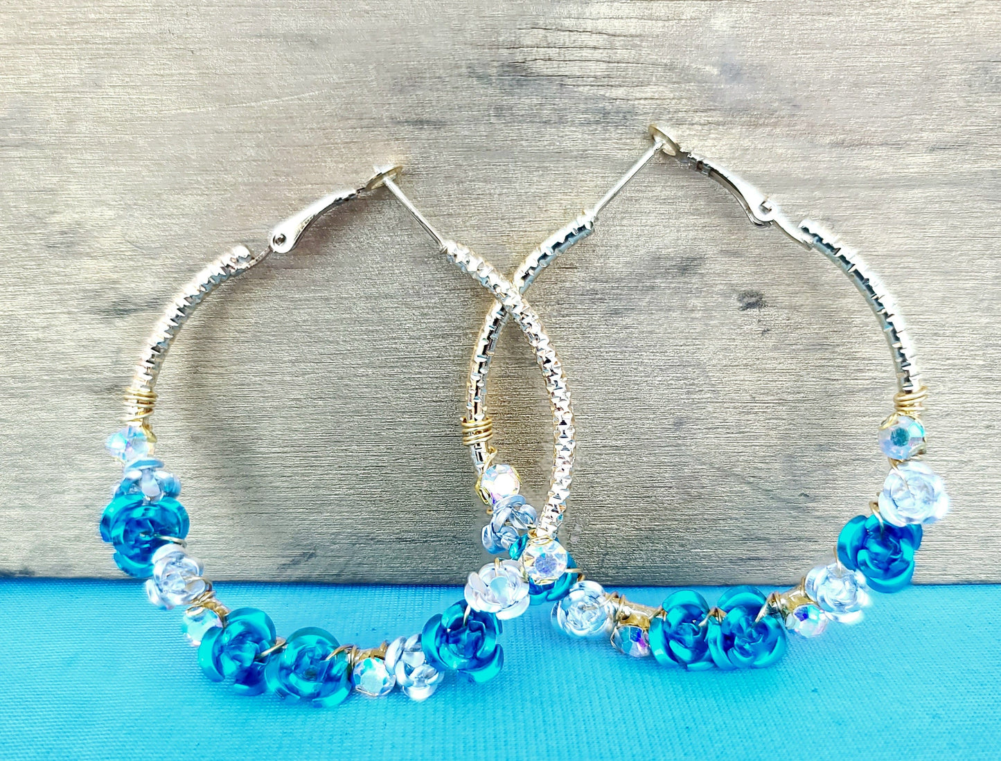 LA Dodger Floral Earrings