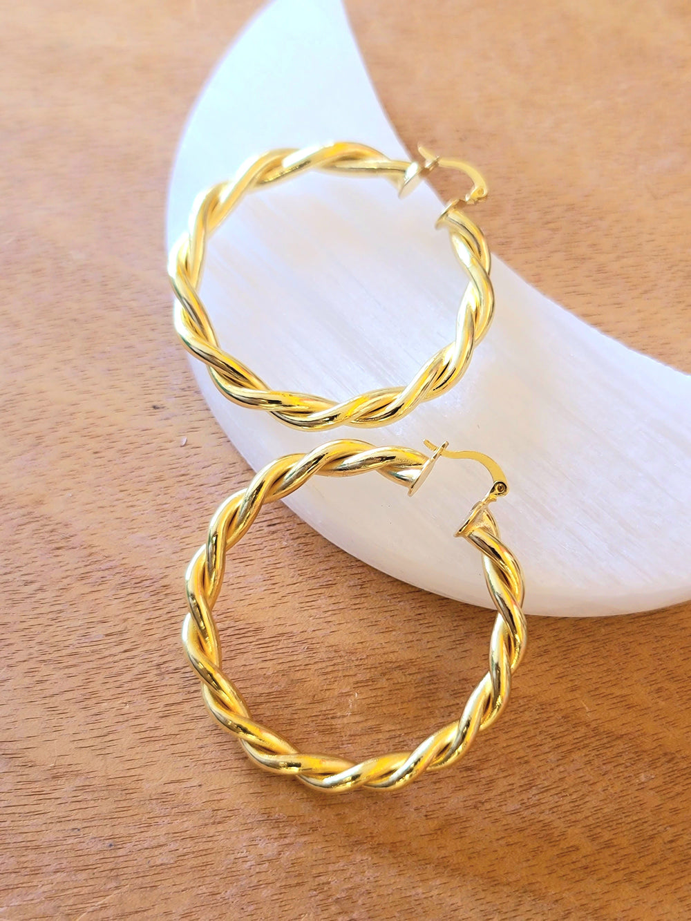 Twist Gold Hoop Earrings