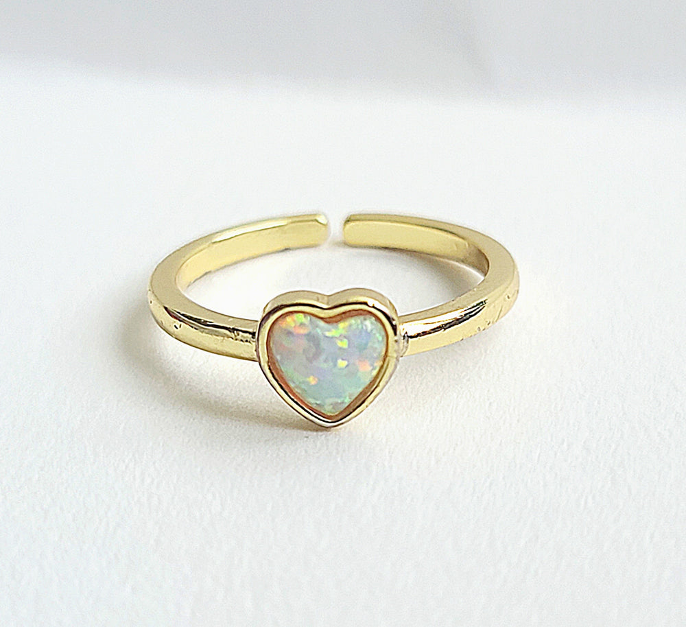 Opal Heart Ring