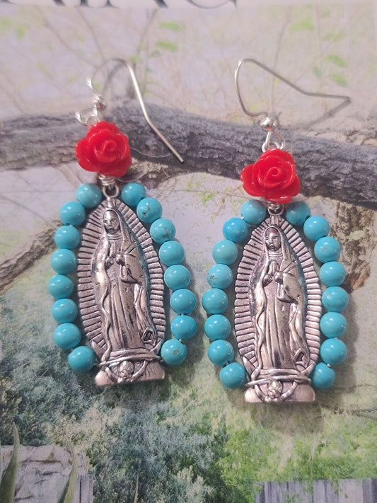Virgen Turquoise Altar Earrings