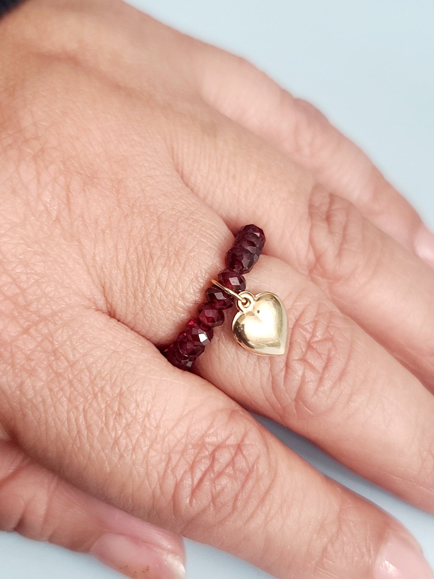 I Heart You Garnet Ring