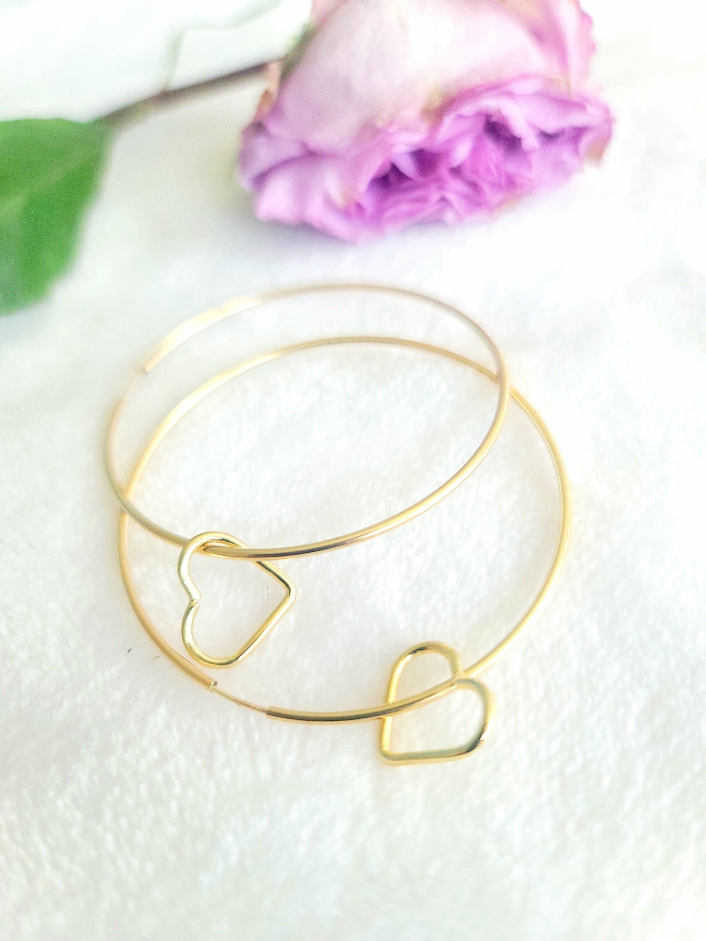 Two of Hearts Hoop Earrings