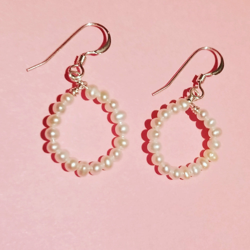 Pearl Hoop Earrings