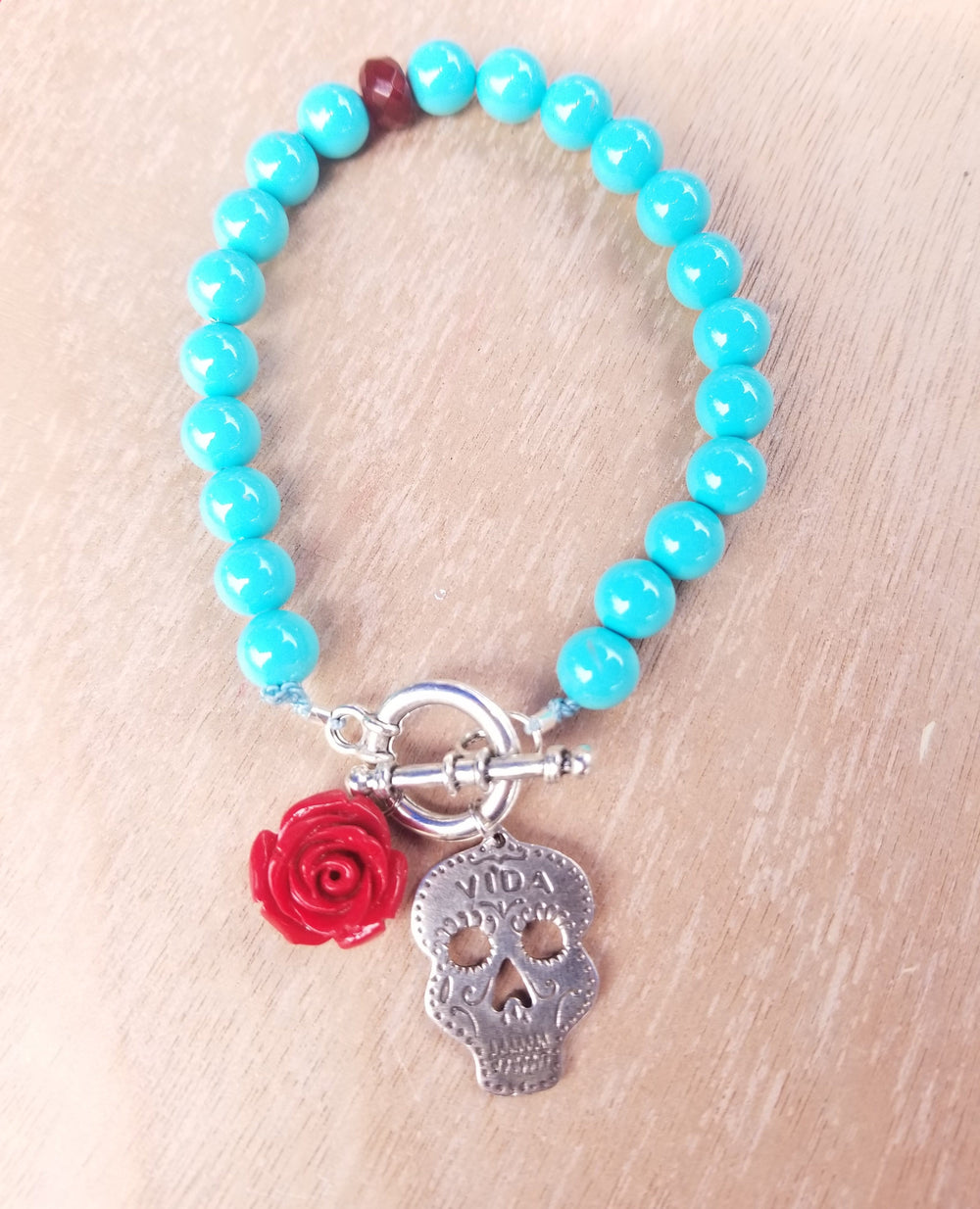 Sugar Skull Turquoise Bracelet