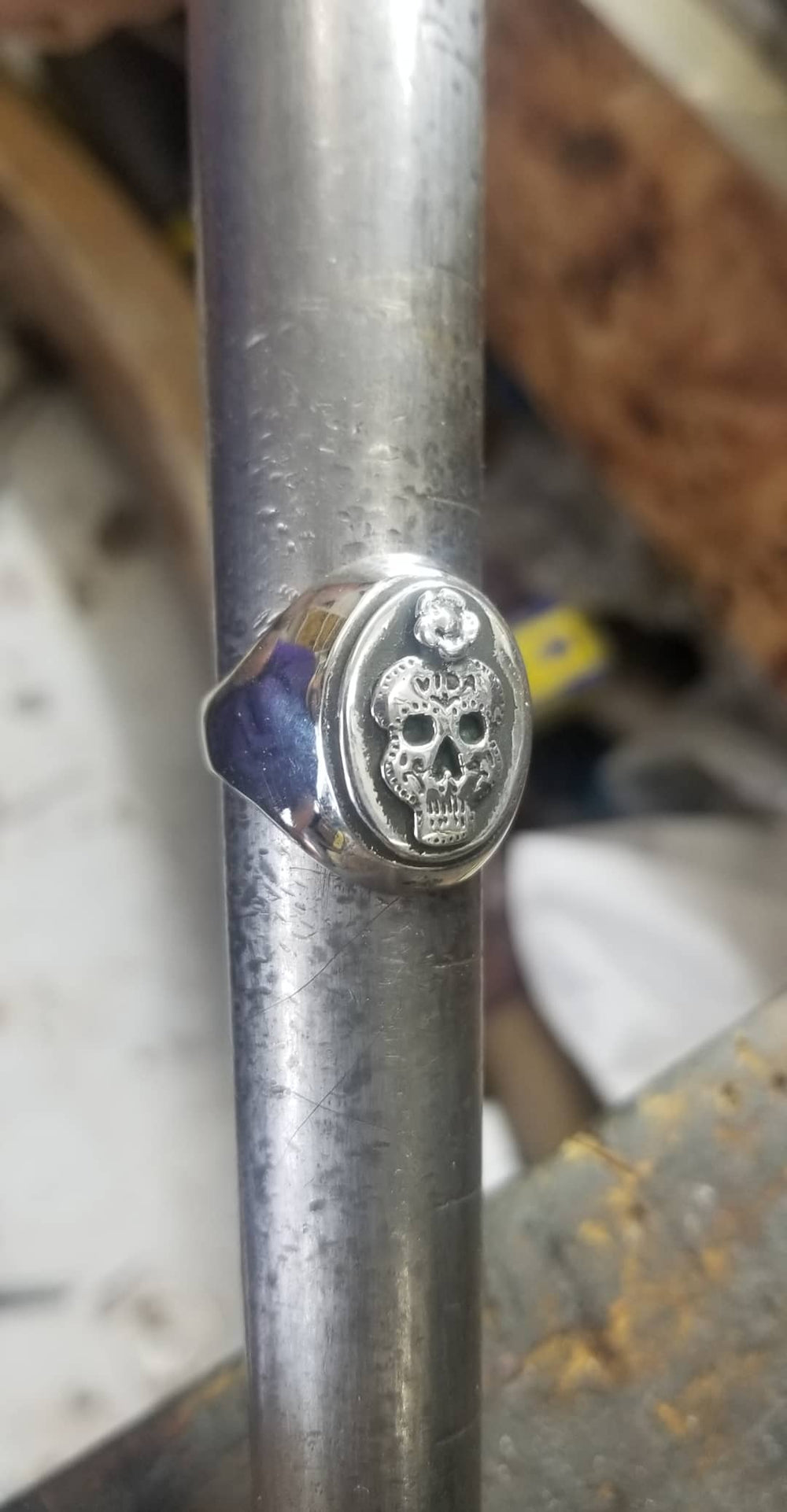 Sugar Skull Signet Ring