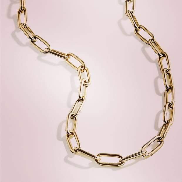 Paper Clip Chain Gold Necklace