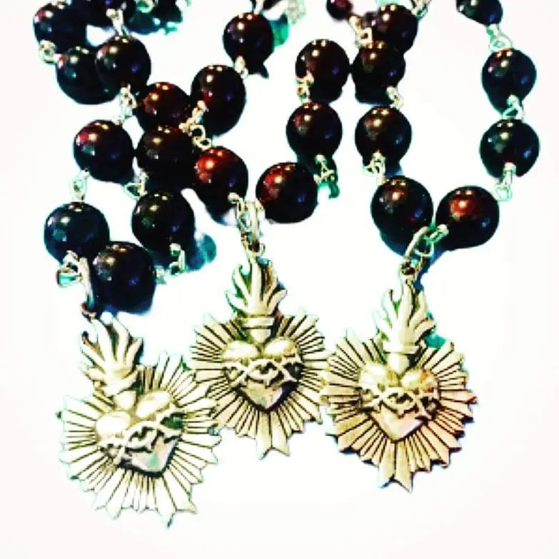 Sacred Heart Rosary Necklace
