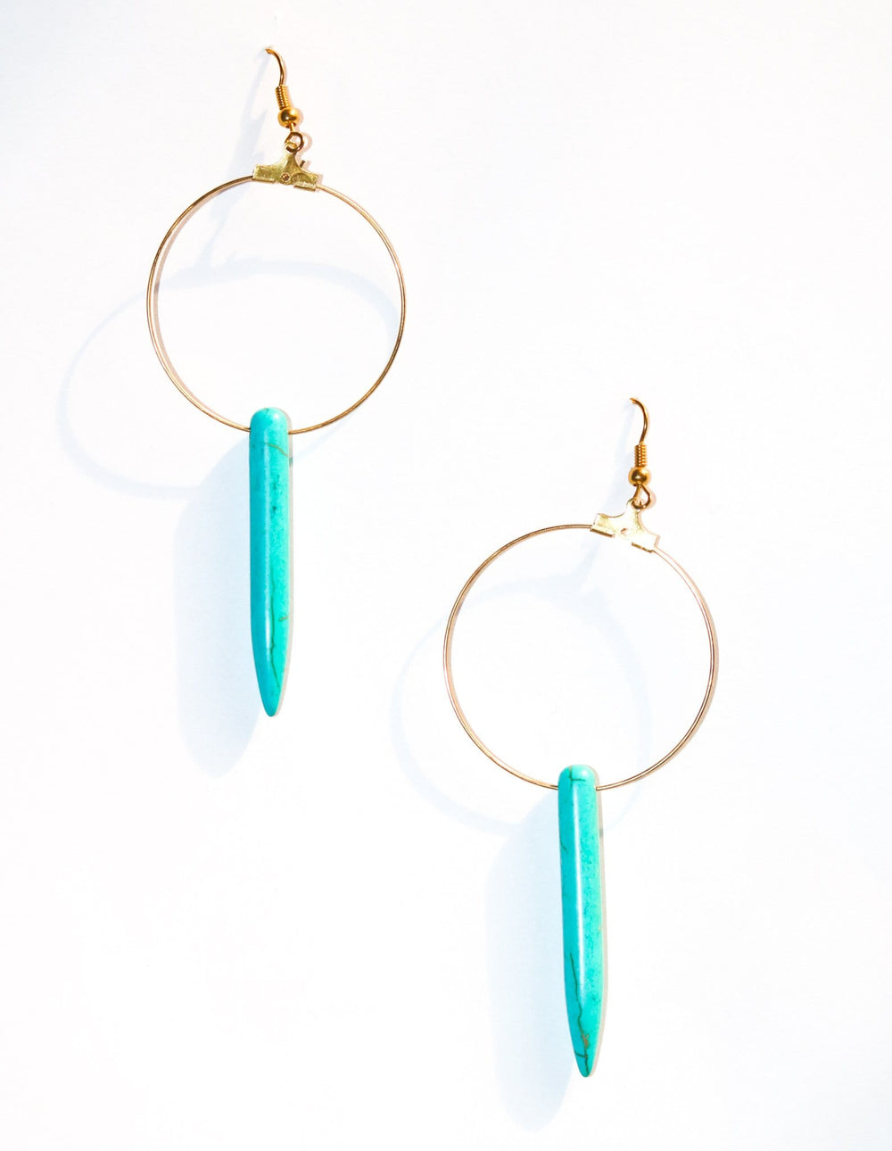 Turquoise Dangle Hoop Earrings