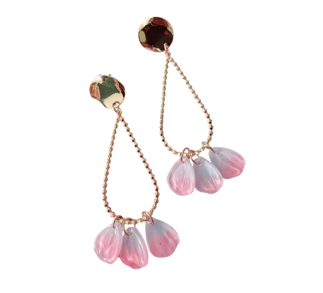 Petal Drop Gold Earrings