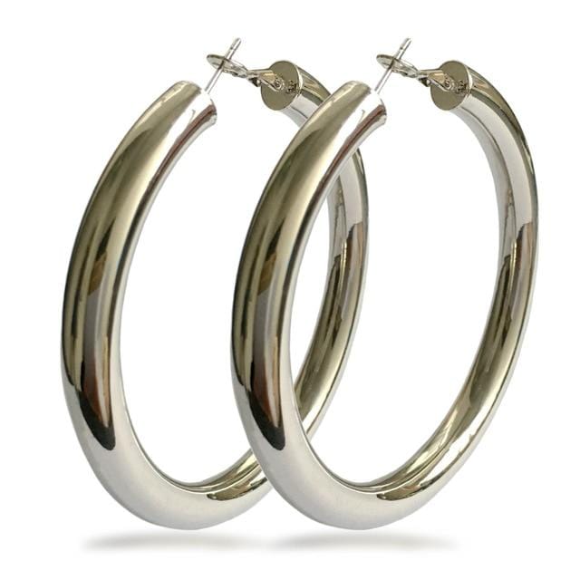 Silver Huggie Hoop Earrings