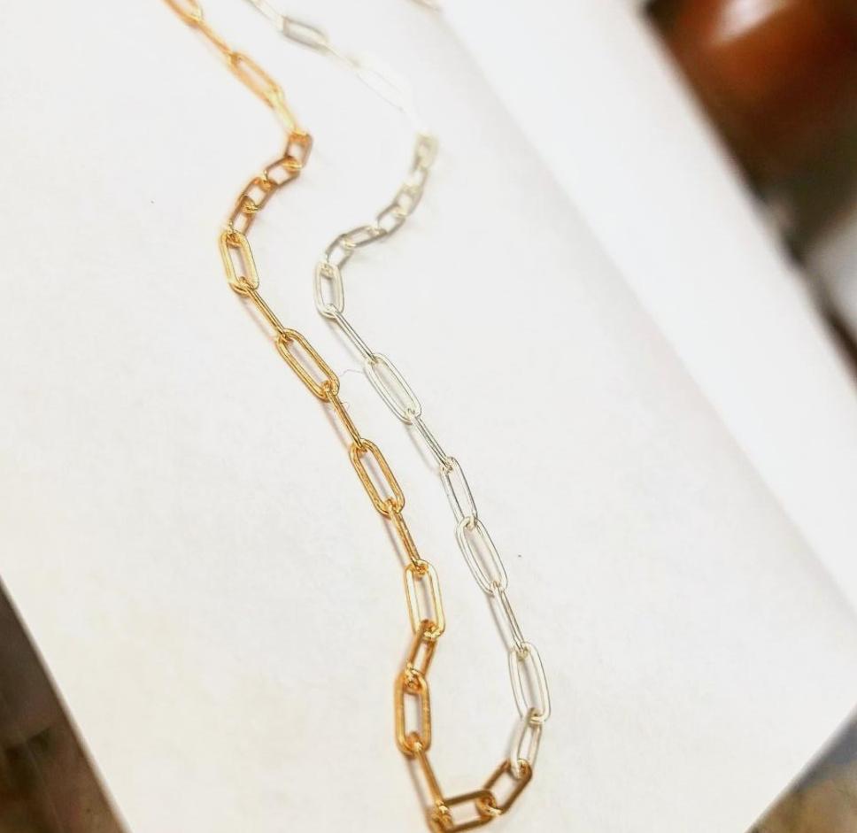 Two-Toned Gold Silver Link Chain