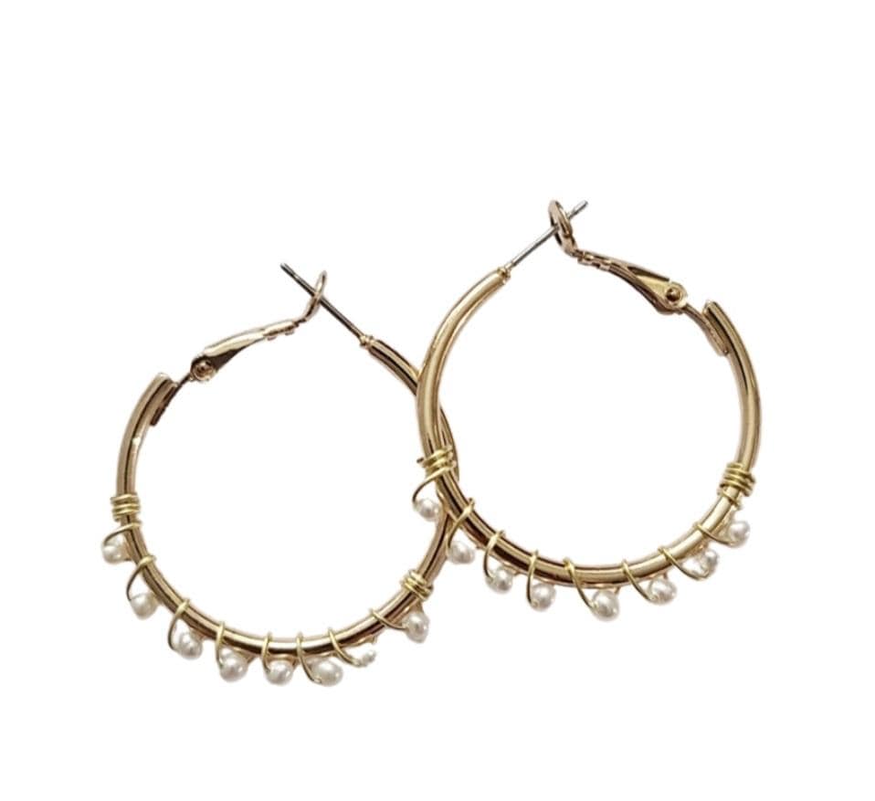 Pearl Hoop Earrings